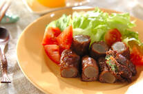 コンニャクとネギの牛ロール