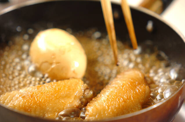 ゆで卵と手羽先の甘酢煮の作り方の手順2