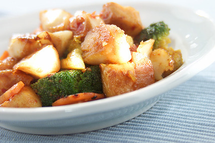 タラの豆板醤炒め