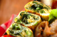 ホウレン草とシラスの卵焼き