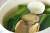 アサリと青菜のスープ