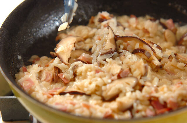 干しシイタケのリゾットの作り方の手順3