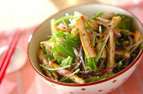 水菜と揚げの和風サラダ