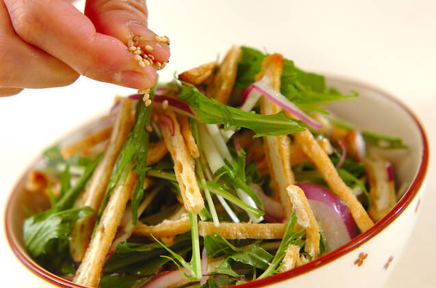 水菜と揚げの和風サラダの作り方の手順6