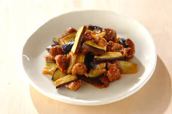 ナスのミート炒め