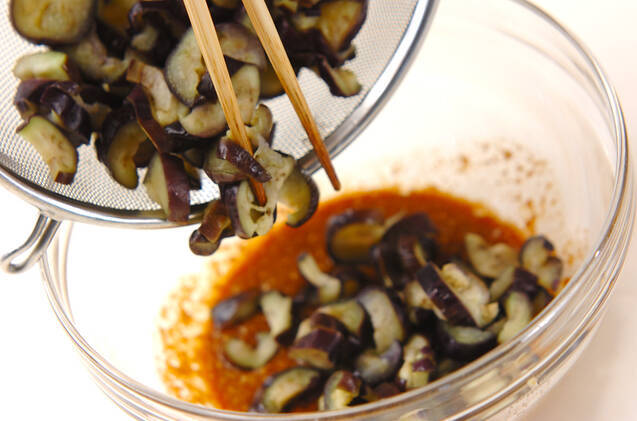 長ナスの甘ゴマ和えの作り方の手順5