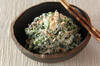 京のおばんざい　焼きシイタケと春菊の白和えの作り方の手順