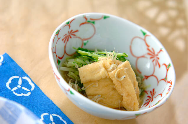水菜と揚げの煮物