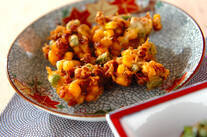 納豆とコーンの揚げ物