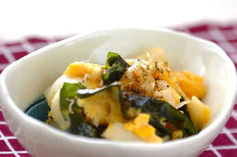 ユリネのジャコ卵とじ