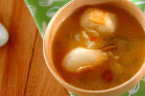 ナメコとキムチのみそ汁