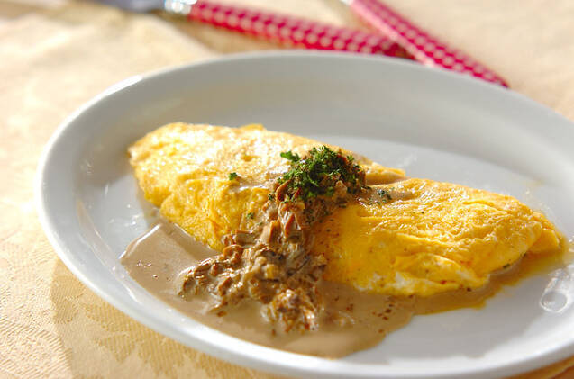 ポルチーニクリームオムレツ
