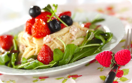 イチゴのパスタ