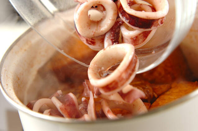 厚揚げとイカの煮物の作り方の手順6
