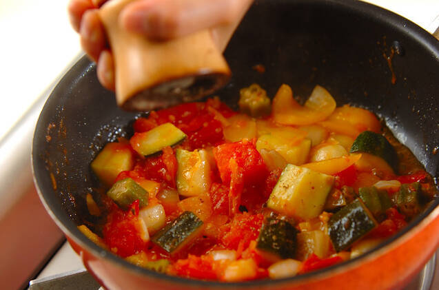 夏野菜をたっぷり使ったハンバーグの作り方の手順9