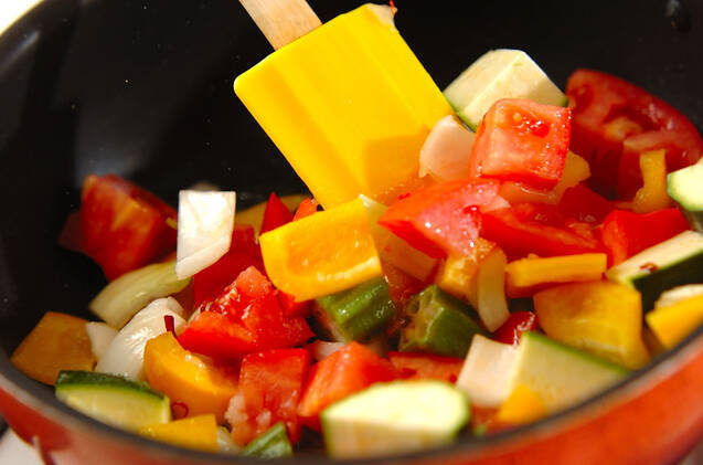 夏野菜をたっぷり使ったハンバーグの作り方の手順8