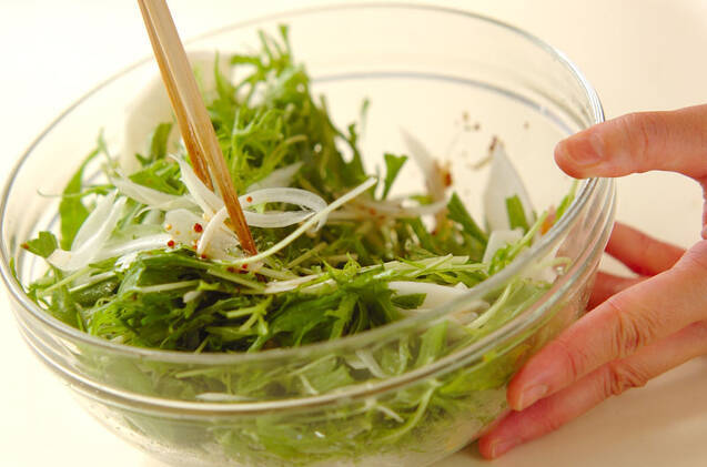 水菜とカブのサラダの作り方の手順5