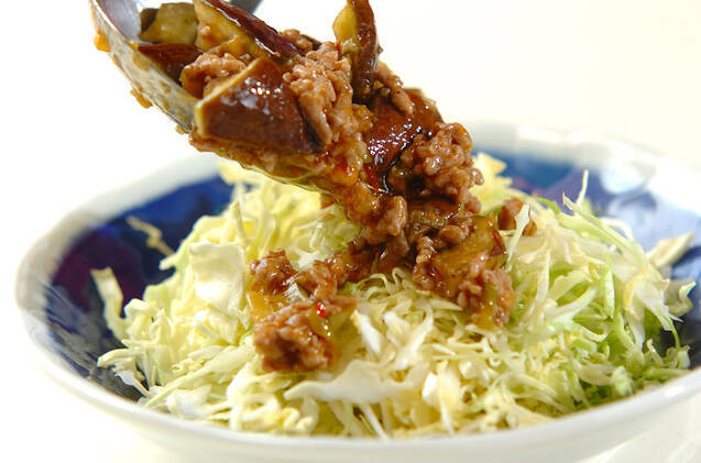 春キャベツのナスあんかけの作り方の手順8