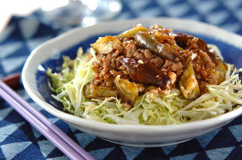 春キャベツのナスあんかけ