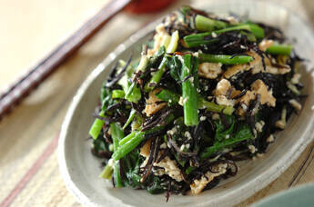 ホウレン草とヒジキの白和え風