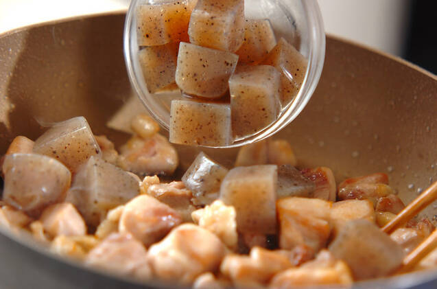 鶏と板コンの照り焼き丼の作り方の手順2