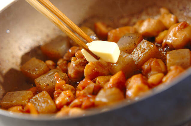 鶏と板コンの照り焼き丼の作り方の手順3