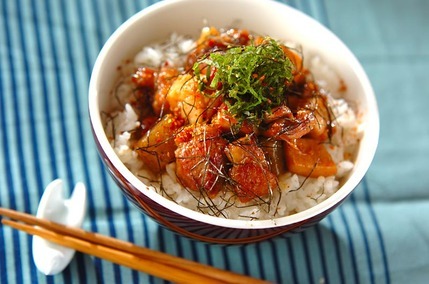 鶏と板コンの照り焼き丼