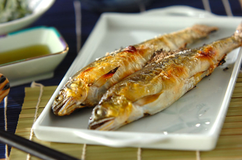 グリルでおいしい！アユの塩焼き