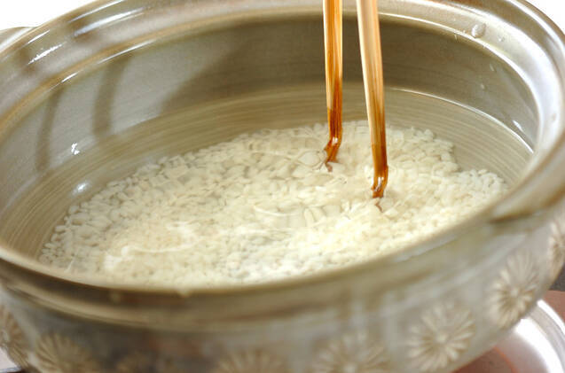 土鍋でお粥の作り方の手順2