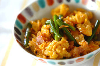 卵とニンニクの芽の炒め物