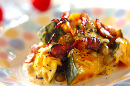 カボチャと豆のサラダ