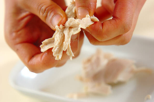 ミツバとささ身の酢みそ和えの作り方の手順2