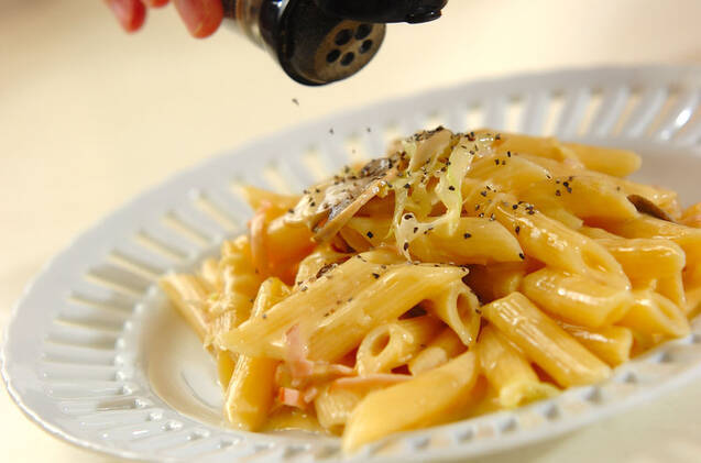 ペンネのカルボナーラの作り方の手順8