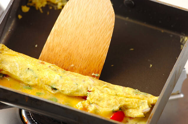 トマト入り卵焼きの作り方の手順4