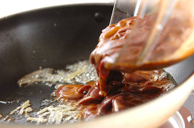 レバー和風炒めの作り方の手順8