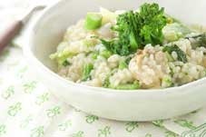 菜の花とハマグリのリゾット