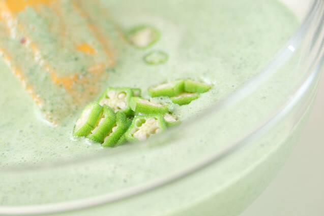 モロヘイヤの豆乳スープの作り方の手順3