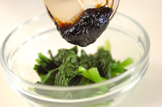 ホウレン草ののり和えの作り方の手順2