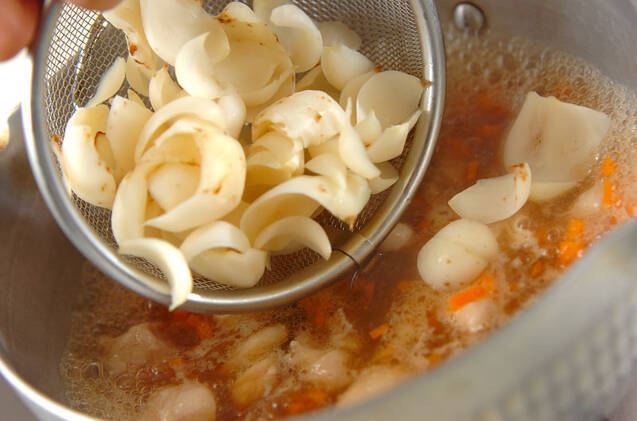 鶏肉とユリネの卵とじの作り方の手順6