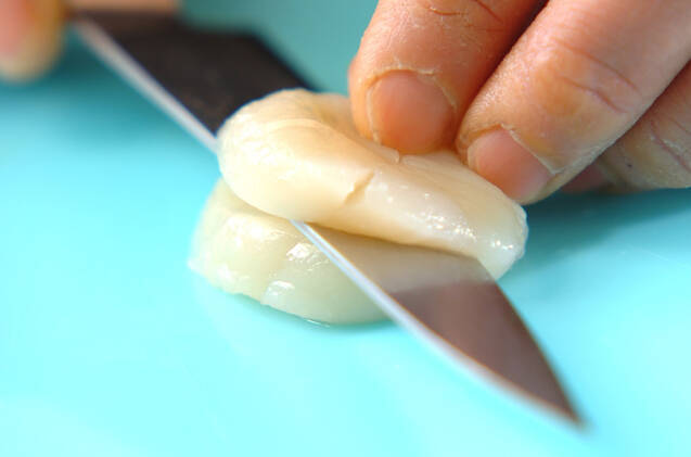 ホタテのシンプルグリーンサラダの作り方の手順1