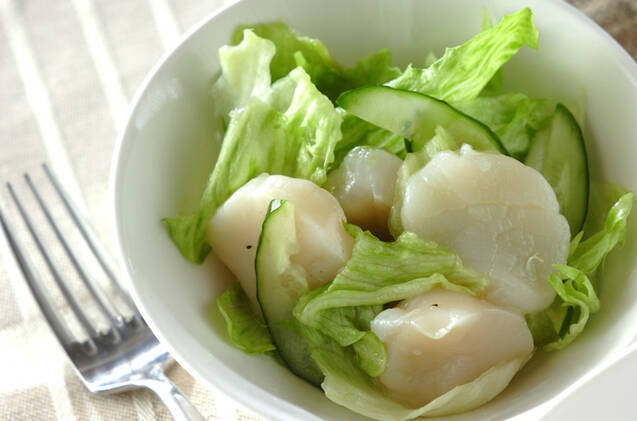 ホタテのシンプルグリーンサラダ