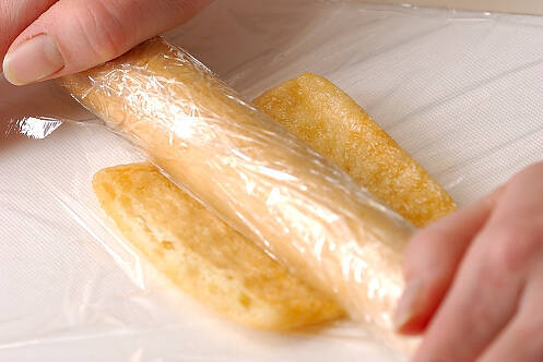 キムチ納豆の油揚げ袋の作り方の手順4