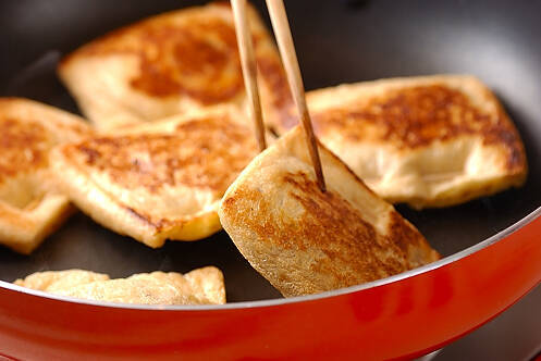 キムチ納豆の油揚げ袋の作り方の手順8