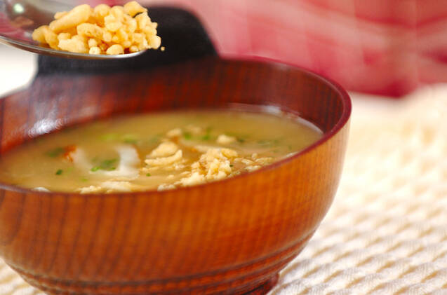 ちくわの天かす入りみそ汁の作り方の手順4