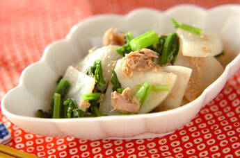 蒸しカブのからし和え