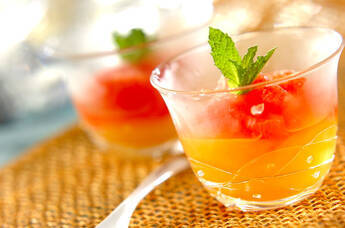 グレープフルーツとオレンジのゼリー