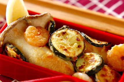 野菜とエビのジョン