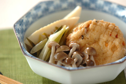 ひりょうずとタケノコの梅煮