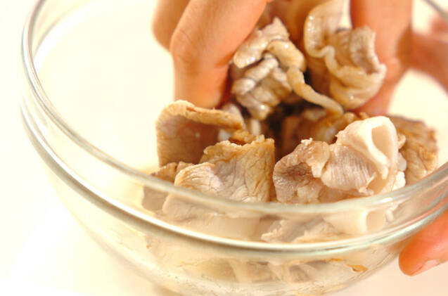 豚しゃぶキムチ素麺の作り方の手順2