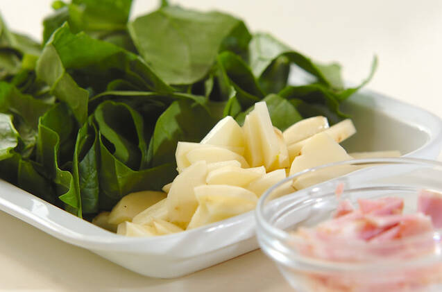 ホウレン草入りスペイン風オムレツの作り方の手順2